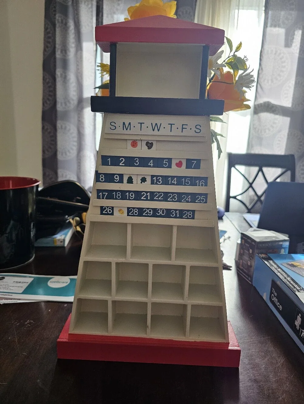 Wooden Light House Wall Shelf Calander. Ready To Hang